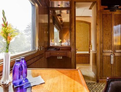 View to bathroom - The Blue Train Cape Town to Pretoria Luxury Train in South Africa