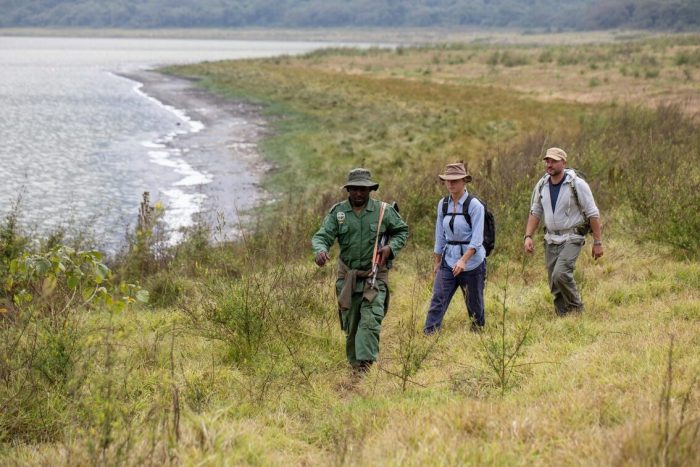 Lake Natron camp walking