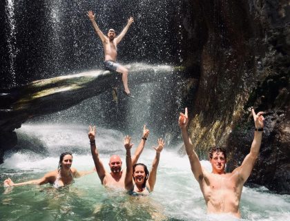 Lake Natron camp waterfall hike